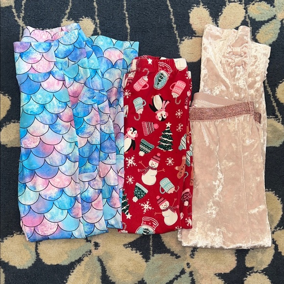 Girls M 7/8 Colorful Leggings Trio - Picture 14 of 15